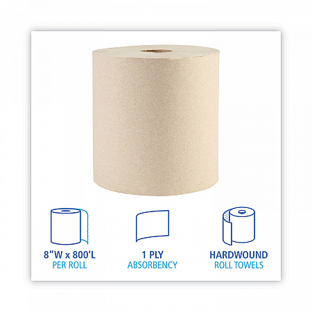 Boardwalk Green Xtra Roll Towels, 1-Ply, 8