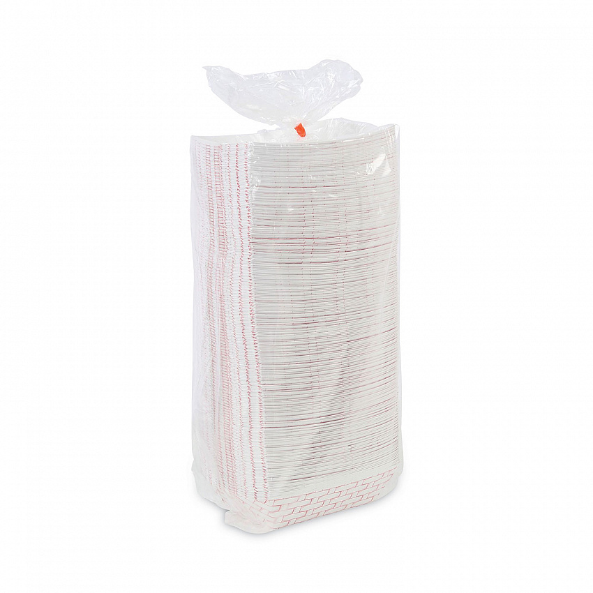 Paper Food Baskets, 3 lb Capacity, Red/White, 500/Carton (30LAG300)