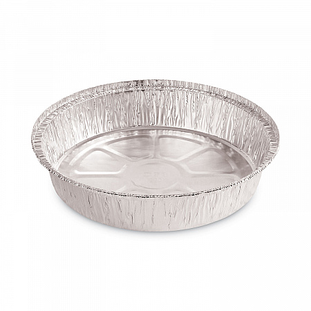 Round Aluminum To-Go Containers, 300 Gauge, 48 oz, 9