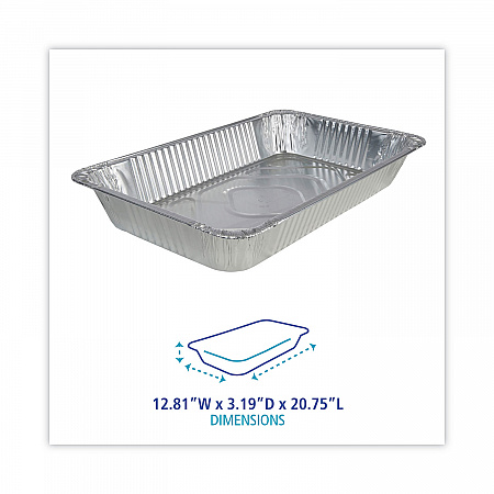 Aluminum Steam Table Pans, Full-Size Deep, 620 Gauge, 3.19