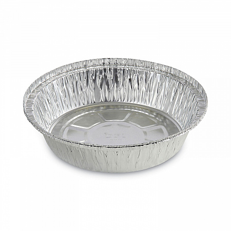 Round Aluminum To-Go Containers, 250 Gauge, 24 oz, 7