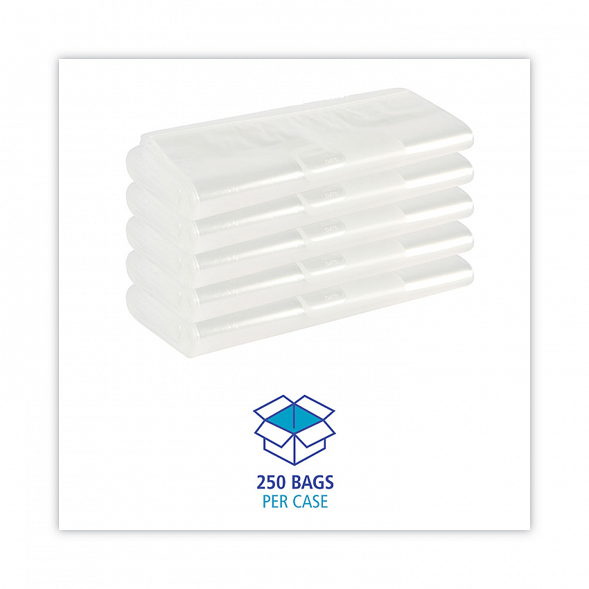 Reclosable Food Storage Bags, Gallon, 10.5" x 11", Clear, 250/Box (1GALBAG)