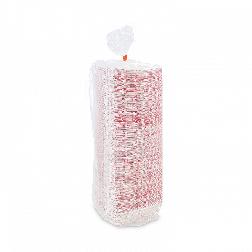 Paper Food Baskets, 1 lb Capacity, Red/White, 1,000/Carton (30LAG100)