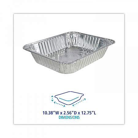 Aluminum Steam Table Pans, Half-Size Deep, 400 Gauge, 2.56