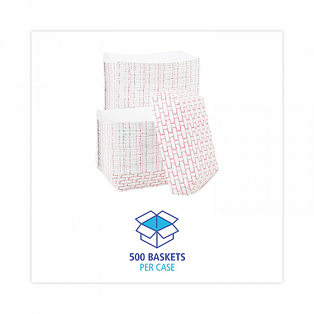 Paper Food Baskets, 5 lb Capacity, Red/White, 500/Carton (30LAG500)