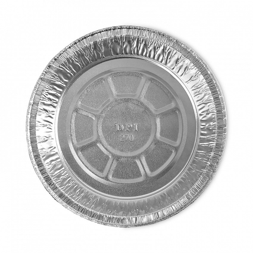 Round Aluminum To-Go Containers, 250 Gauge, 24 oz, 7" Diameter x 1.47" h, Silver, 500/Carton (ROUND7)