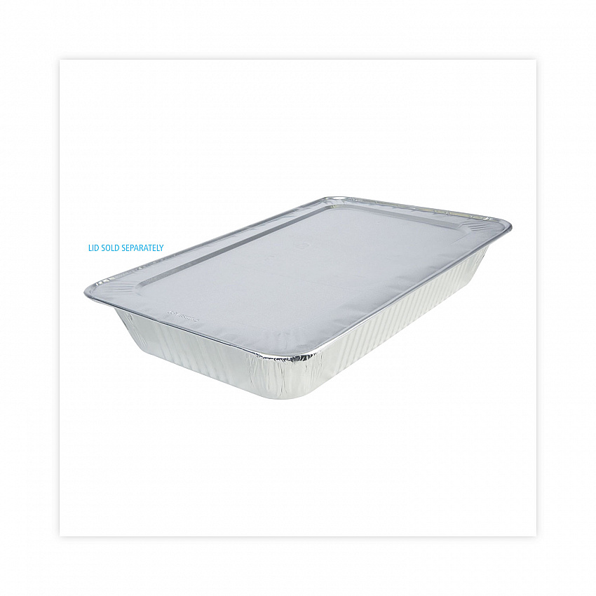 Aluminum Steam Table Pans, Full-Size Deep, 620 Gauge, 3.19" Deep, 12.81 x 20.75, 50/Carton (STEAMFLDP)