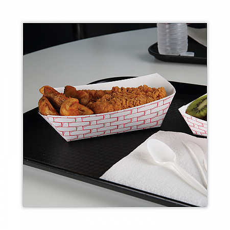 Paper Food Baskets, 3 lb Capacity, Red/White, 500/Carton (30LAG300)