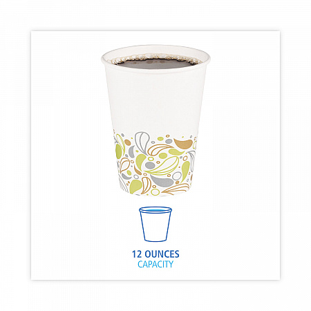 Deerfield Printed Paper Hot Cups, 12 oz, 50/Sleeve, 20 Sleeves/Carton (DEER12HCUP)