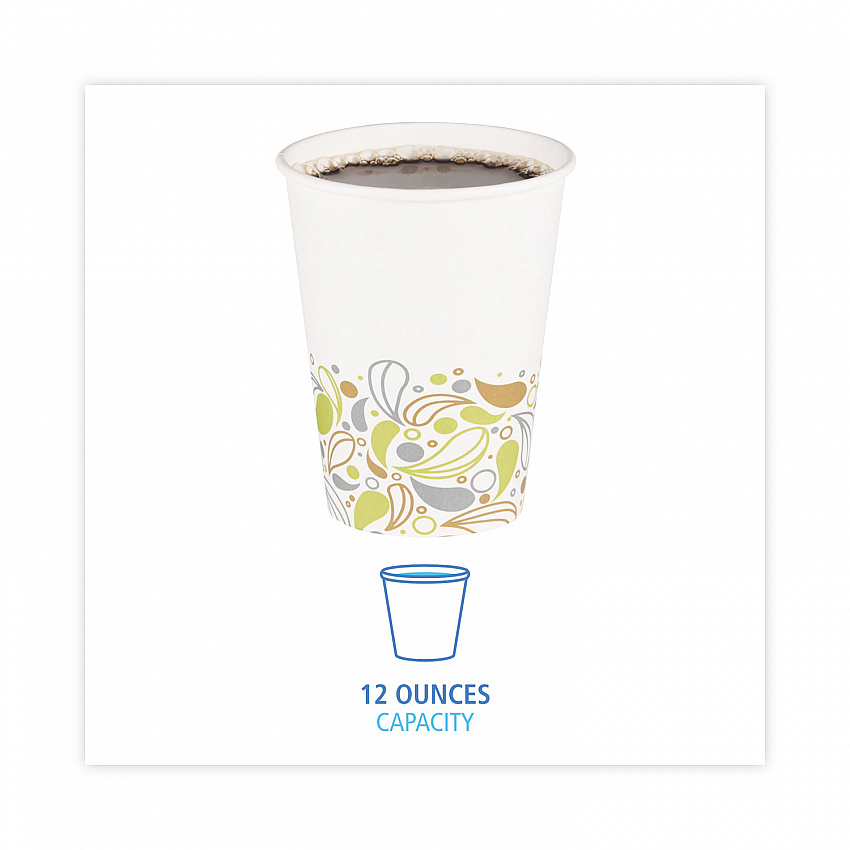 Deerfield Printed Paper Hot Cups, 12 oz, 50/Sleeve, 20 Sleeves/Carton (DEER12HCUP)