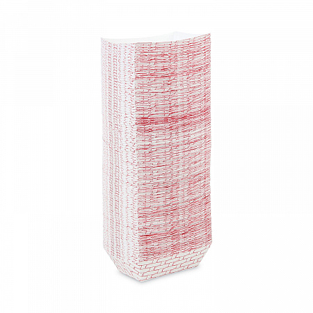 Paper Food Baskets, 1 lb Capacity, Red/White, 1,000/Carton (30LAG100)