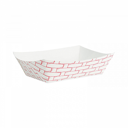 Paper Food Baskets, 2.5 lb Capacity, Red/White, 500/Carton (30LAG250)