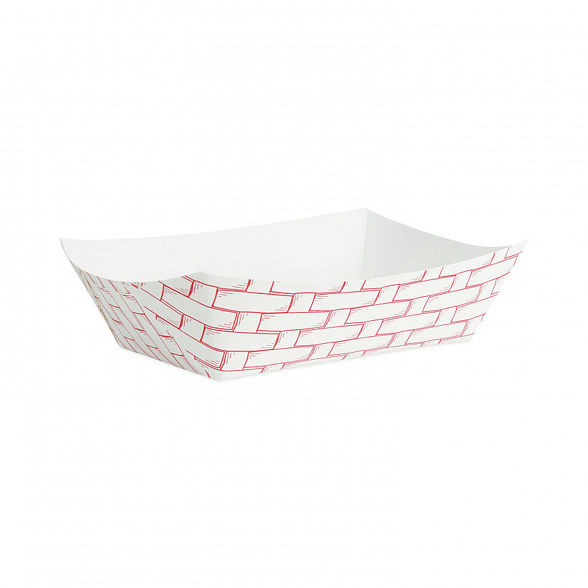 Paper Food Baskets, 2.5 lb Capacity, Red/White, 500/Carton (30LAG250)