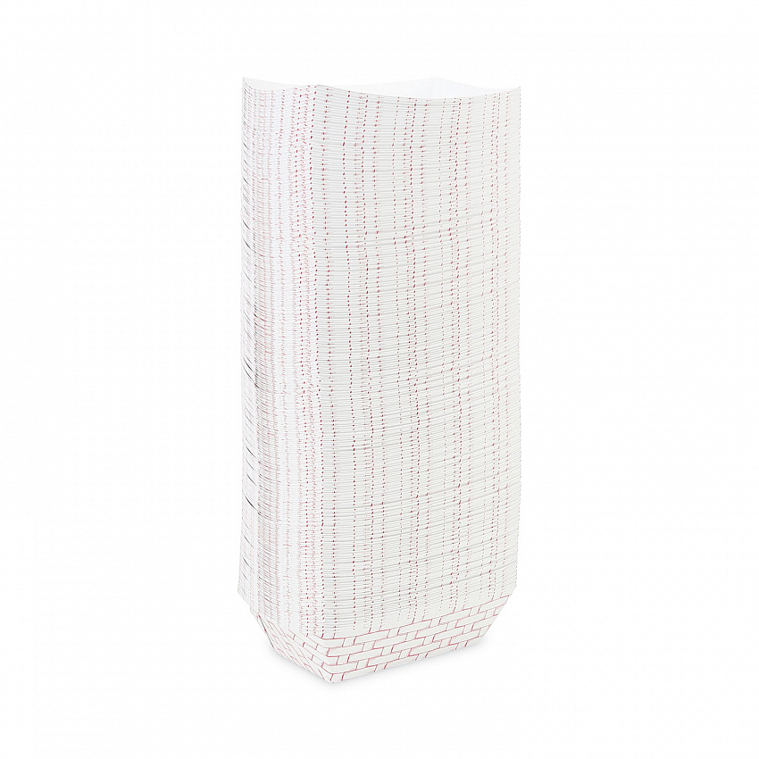 Paper Food Baskets, 3 lb Capacity, Red/White, 500/Carton (30LAG300)
