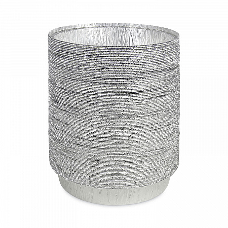 Round Aluminum To-Go Containers, 300 Gauge, 48 oz, 9