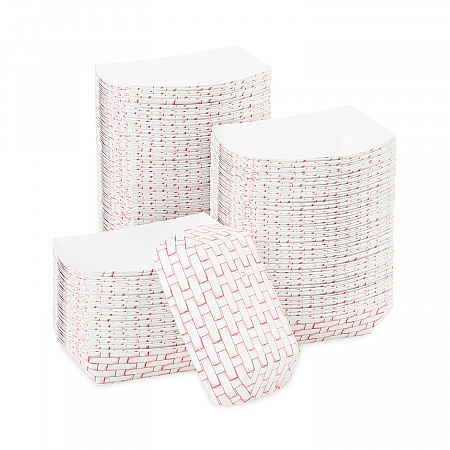 Paper Food Baskets, 0.25 lb Capacity, 2.69 x 4 x 1.05, Red/White, 1,000/Carton (30LAG025)