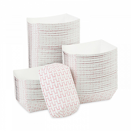 Paper Food Baskets, 0.5 lb Capacity, Red/White, 1,000/Carton (30LAG050)