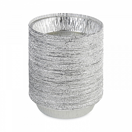Round Aluminum To-Go Containers, 250 Gauge, 24 oz, 7