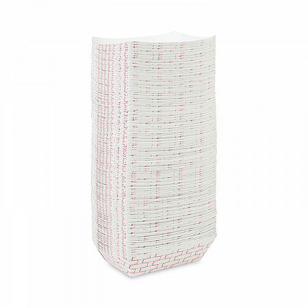 Paper Food Baskets, 2.5 lb Capacity, Red/White, 500/Carton (30LAG250)
