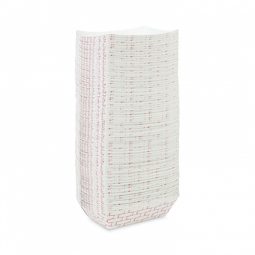 Paper Food Baskets, 2.5 lb Capacity, Red/White, 500/Carton (30LAG250)
