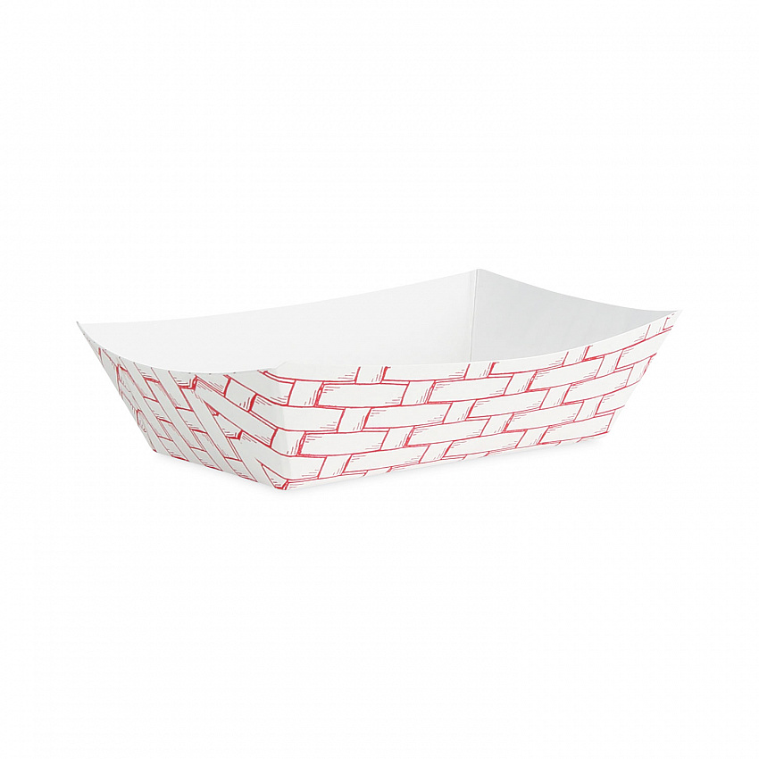 Paper Food Baskets, 0.25 lb Capacity, 2.69 x 4 x 1.05, Red/White, 1,000/Carton (30LAG025)