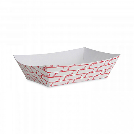 Paper Food Baskets, 2 lb Capacity, Red/White, 1,000/Carton (30LAG200)