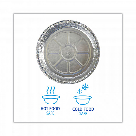 Round Aluminum To-Go Containers, 300 Gauge, 48 oz, 9