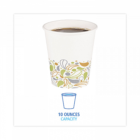 Deerfield Printed Paper Hot Cups, 10 oz, 50/Sleeve, 20 Sleeves/Carton (DEER10HCUP)