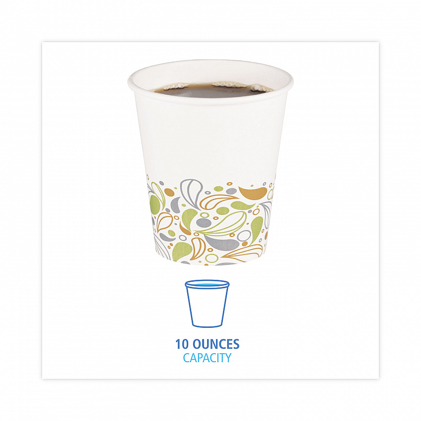 Deerfield Printed Paper Hot Cups, 10 oz, 50/Sleeve, 20 Sleeves/Carton (DEER10HCUP)