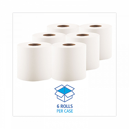 Center-Pull Hand Towels, 2-Ply, Perforated, 7.5 x 9, White, 600/Roll, 6 Rolls/Carton (6400)