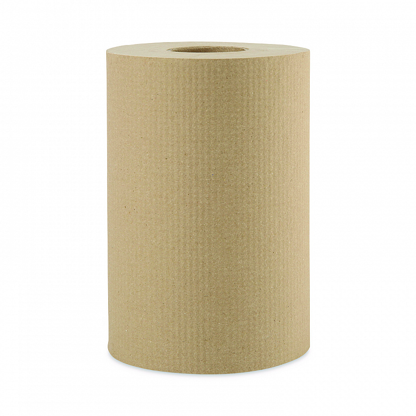 Hardwound Paper Towels, 1-Ply, 8" x 350 ft, Natural, 12 Rolls/Carton (6252)