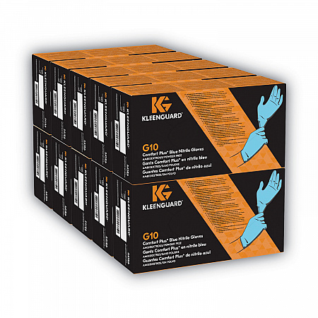 G10 Comfort Plus Blue Nitrile Gloves, Powder-Free, Small, 4 mil Thick, 9.5