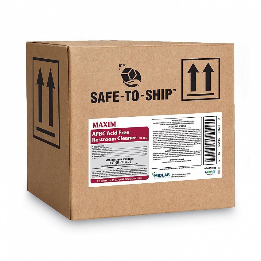AFBC Acid-Free Restroom Cleaner, Safe-to-Ship, Fresh Scent, 32 oz Bottle, 6/Carton (03600086)
