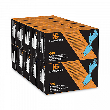 G10 Flex Blue Nitrile Gloves, Powder-Free, Small, 3 mil Thick, 9.5