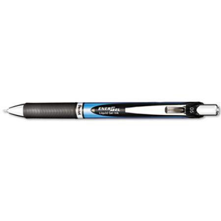 Pentel EnerGel RTX Gel Pen, Retractable, Fine 0.5 mm Needle Tip, Black Ink, Silver/Black Barrel (BLN75A)