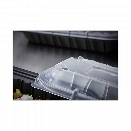 EarthChoice Entree2Go Takeout Container Vented Lid, 11.8 x 8.8 x 1, Clear, Plastic, 200/Carton (YCNV12X9PPDL)
