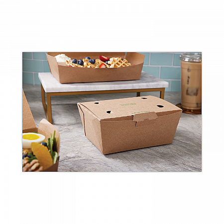 EarthChoice Tamper Evident OneBox Paper Box, 7.6 x 5.7 x 3.3, Brown, 160/Carton (NOB03KECTE)