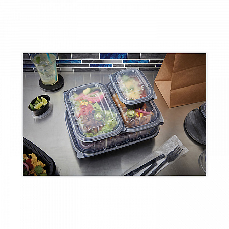 EarthChoice Entree2Go Takeout Container Vented Lid, 8.7 x 5.8 x 1, Clear, Plastic, 300/Carton (YCNV9X6PPDL)
