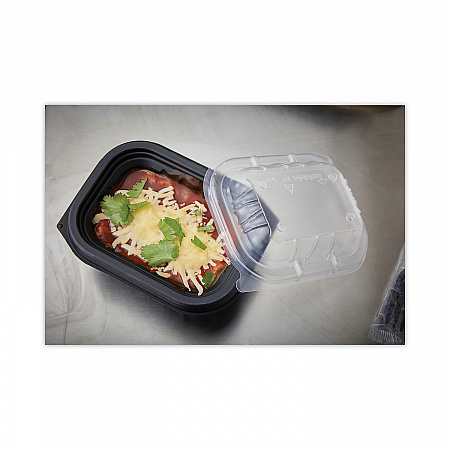 EarthChoice Entree2Go Takeout Container Vented Lid, 5.7 x 4.3 x 2.6, Clear, Plastic, 600/Carton (YCNV6X4PPDL)