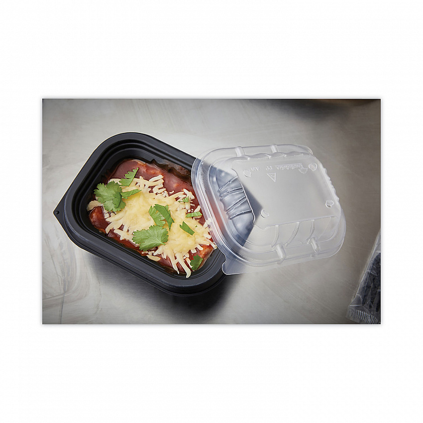 EarthChoice Entree2Go Takeout Container Vented Lid, 5.7 x 4.3 x 2.6, Clear, Plastic, 600/Carton (YCNV6X4PPDL)