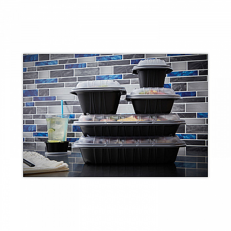 EarthChoice Entree2Go Takeout Container, 48 oz, 11.8 x 8.8 x 1.61, Black, Plastic, 200/Carton (YCNB12X94800)