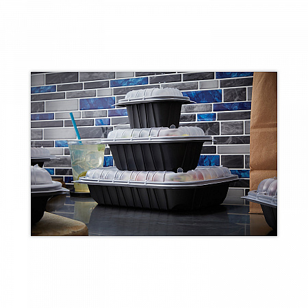EarthChoice Entree2Go Takeout Container, 32 oz, 8.7 x 5.8 x 2.7, Black, Plastic, 300/Carton (YCNB9X632000)
