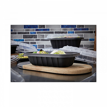 EarthChoice Entree2Go Takeout Container, 24 oz, 8.7 x 5.8 x 2, Black, Plastic, 300/Carton (YCNB9X624000)