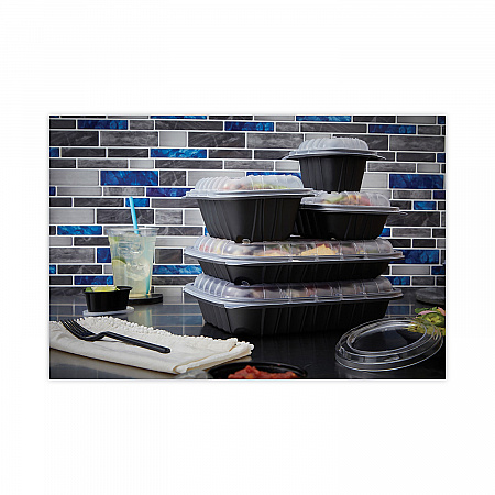EarthChoice Entree2Go Takeout Container, 12 oz, 5.7 x 4.3 x 2.6, Black, Plastic, 600/Carton (YCNB6X412000)