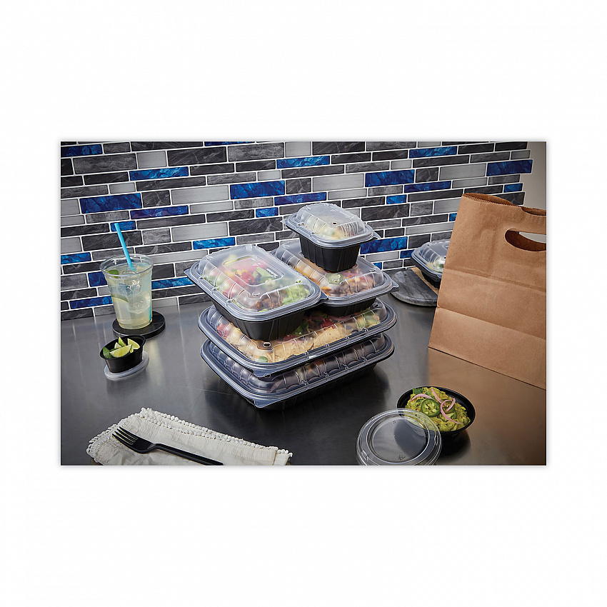 EarthChoice Entree2Go Takeout Container, 32 oz, 8.7 x 5.8 x 2.7, Black, Plastic, 300/Carton (YCNB9X632000)