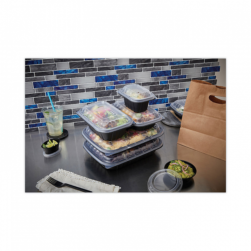 EarthChoice Entree2Go Takeout Container Vented Lid, 5.7 x 4.3 x 2.6, Clear, Plastic, 600/Carton (YCNV6X4PPDL)