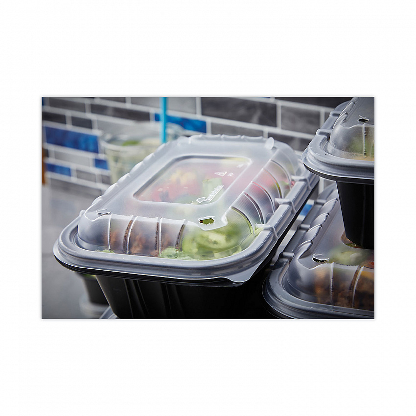 EarthChoice Entree2Go Takeout Container Vented Lid, 8.7 x 5.8 x 1, Clear, Plastic, 300/Carton (YCNV9X6PPDL)