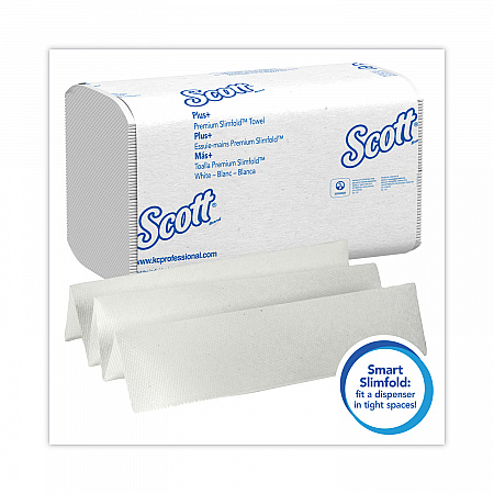 Slimfold Towels, 1-Ply, 7.5 x 11.6, White, 90/Pack, 24 Packs/Carton (04442)