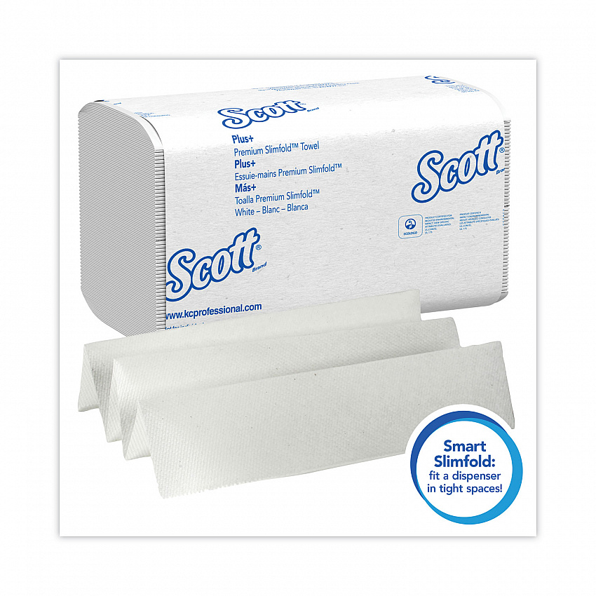 Slimfold Towels, 1-Ply, 7.5 x 11.6, White, 90/Pack, 24 Packs/Carton (04442)