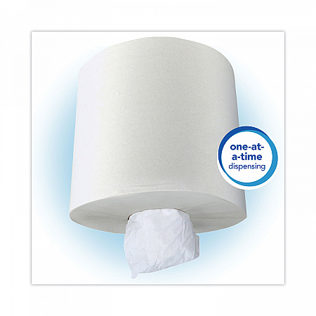 Essential Roll Center-Pull Towels, 1-Ply, 8 x 12, White, 700/Roll, 6 Rolls/Carton (01032)